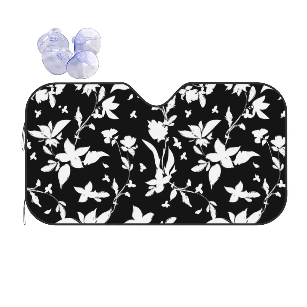 

Retro Flower Sunshade Windscreen Floral Funny Cover Front Block Window 76x140cm Car Sunshade Blinds Sun Shade Protect