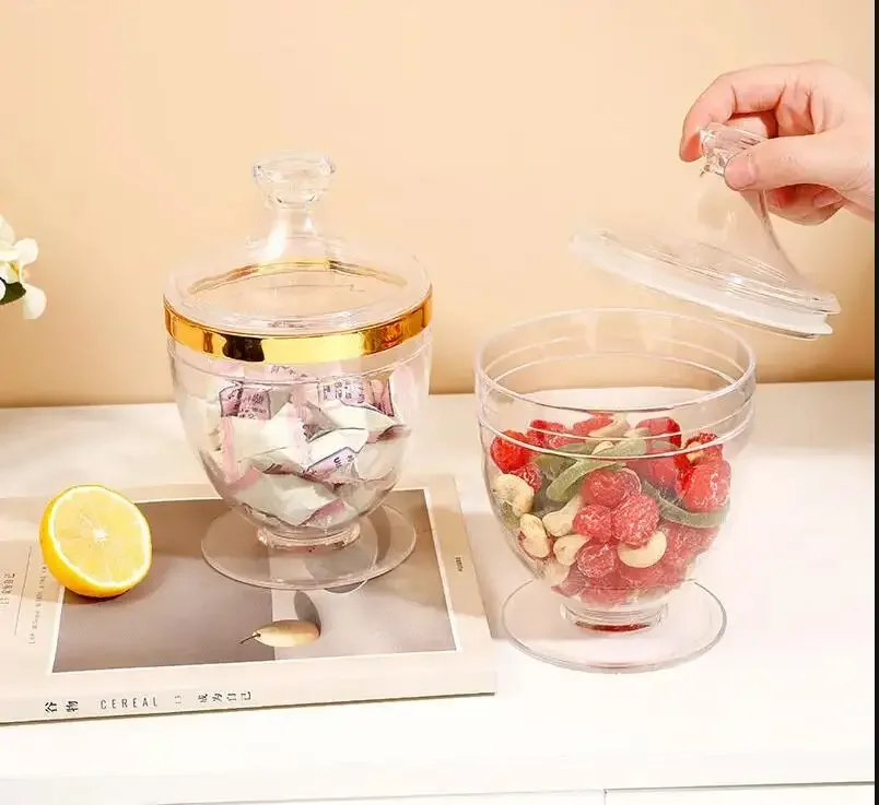 

Европейская креативная прозрачная пластиковая банка для конфет с крышкой, акриловая закуска и сушеные фрукты