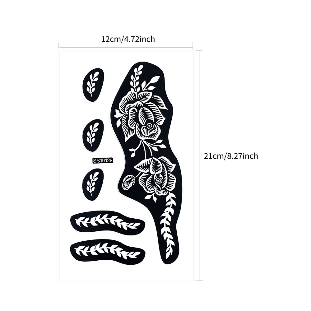 Flower Tattoo Stencils for Hand Henna Tattoo Templates for Women Wedding Festival Hand and Fingers Body Art Decoration 2pcs henna tattoo stencils