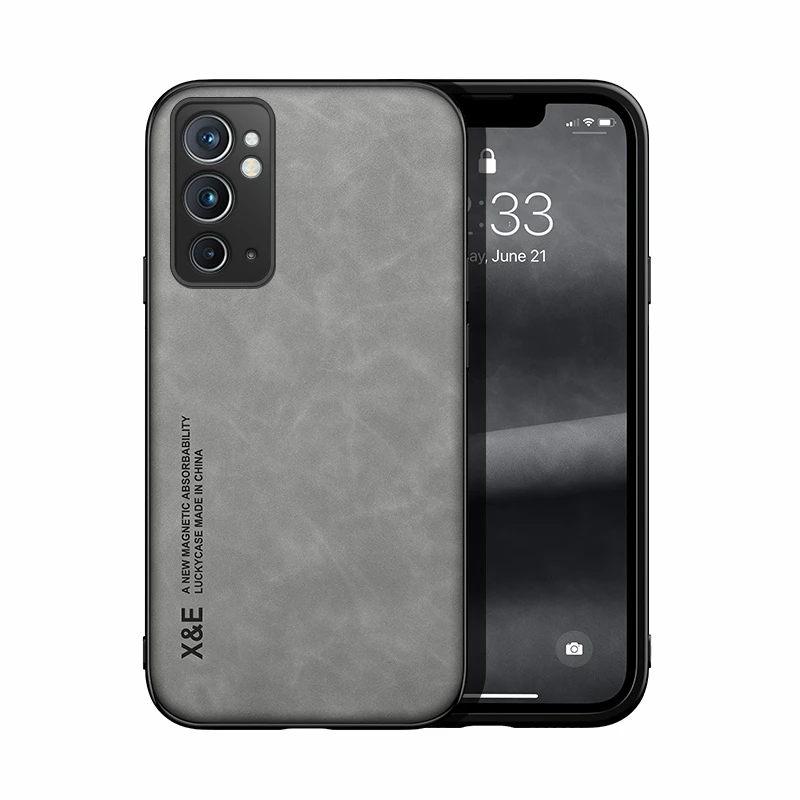 Luxury Leather Texture Magnetic Stand Holder Phone Case - Elegant Back Cover