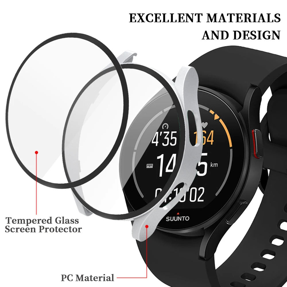 Durable Tempered Glass Screen Protector with Hard Protective Bumper Case