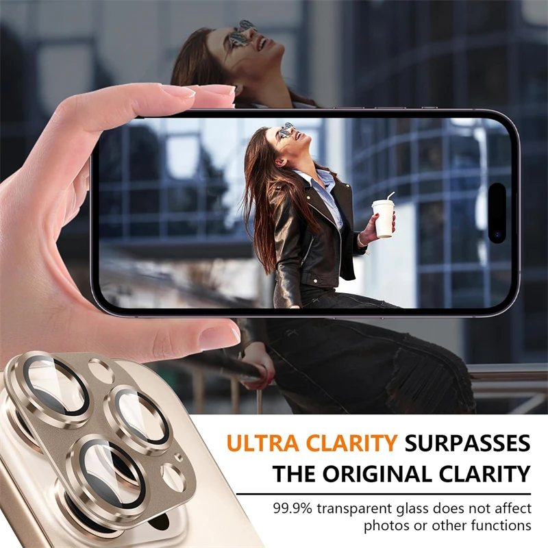Premium Metal Camera Lens Glass Protector for iPhone - Elegant and Durable Lens Cover Accessories