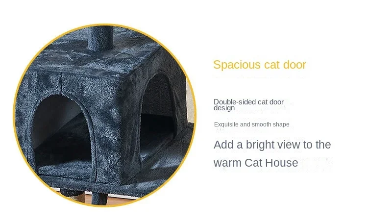 Title 9, Multi-layer Cat Tree Tower House with Ladder Pe...