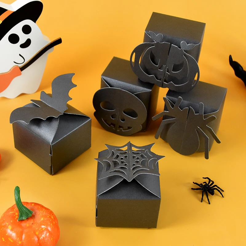 6/12 stücke Halloween Candy Box schwarze Spinne Kürbis Ghost Box Trick oder behandeln Geschenk Cookie Snack Verpackung Tasche Halloween Party Dekor – Detail 6