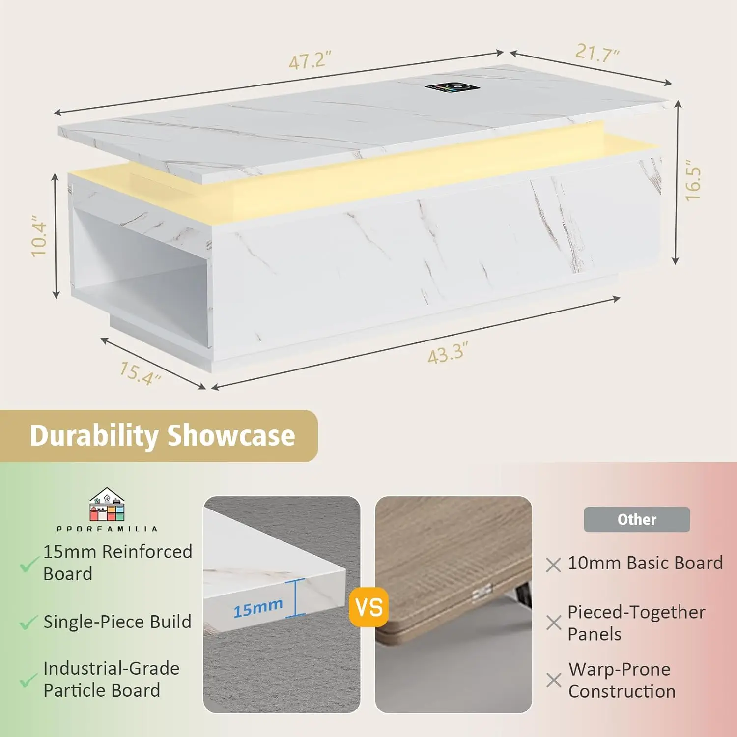 LED Smart Coffee Table 6