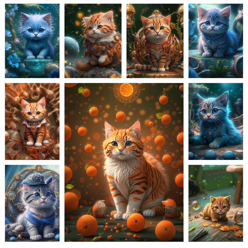 Cute Cartoon Cat 5D DIY Diamond Painting Embroidery Full Square