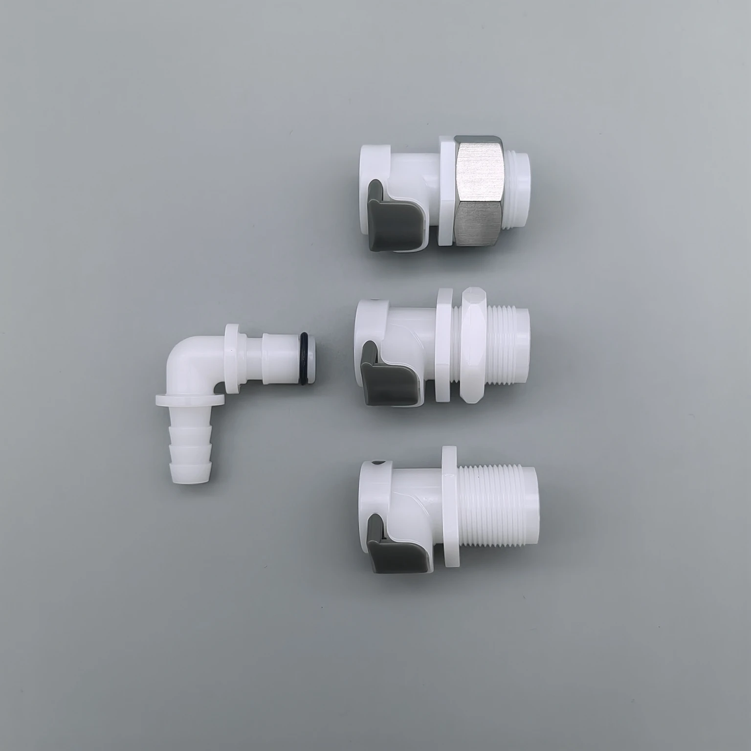 Plastic large diameter female connector Plastic push button CPC quick disconnect insert with shut-off valve