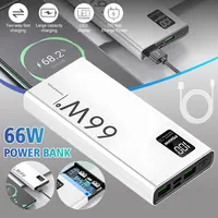 66W Super Fast Charging Portable Power Bank 20000mAh Dual USB PD20W External Battery Charger Powerbank for iPhone Xiaomi Huawei 1