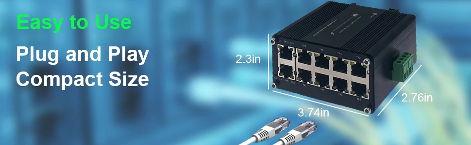 trilho do ruído do interruptor dos ethernet de 10 mbps 10 100 1000