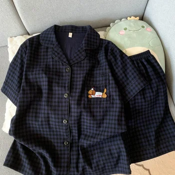 Women’s Cute Plaid Pajama Set 1