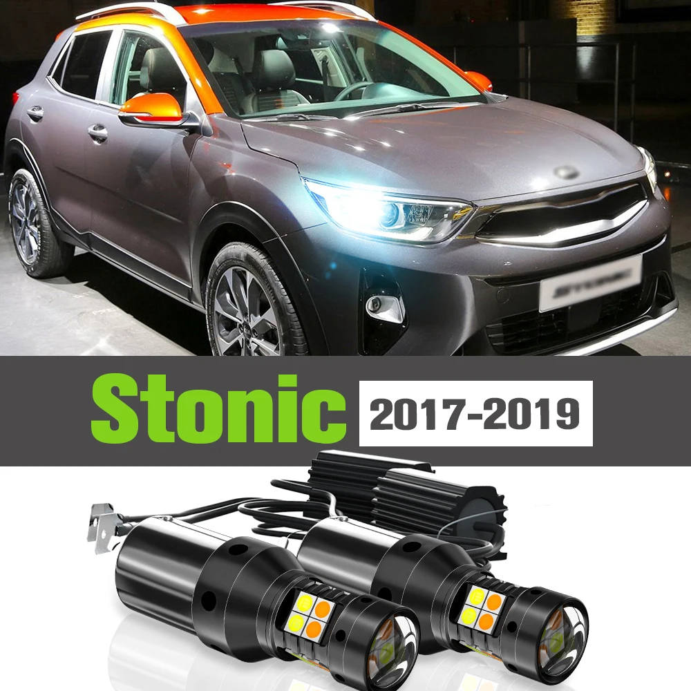 

2x LED Dual Mode Turn Signal+Daytime Running Light DRL Accessories Lamp For Kia Stonic 2017 2018 2019