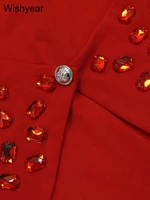 New Full Sleeve V-neck Skinny Pencil Pants Women Jumpsuits Rhinestone Birthday Rompers One Piece Night Club Evening Outfits 2025 - Image 6