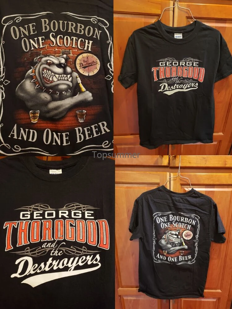 

George Thorogood One Bourbon One Scotch & One Beer Classic Rock Band T-Shirt S