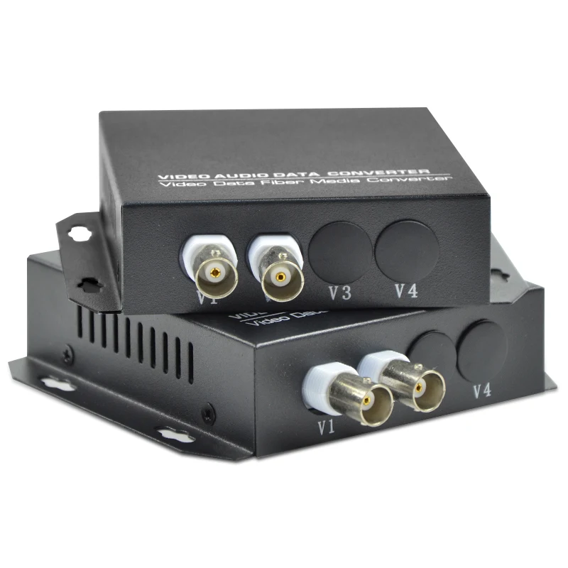 Video optical transceiver with 2 channels and 1 channel of reverse data RS485 single-mode single fiber FC interface 1 unit