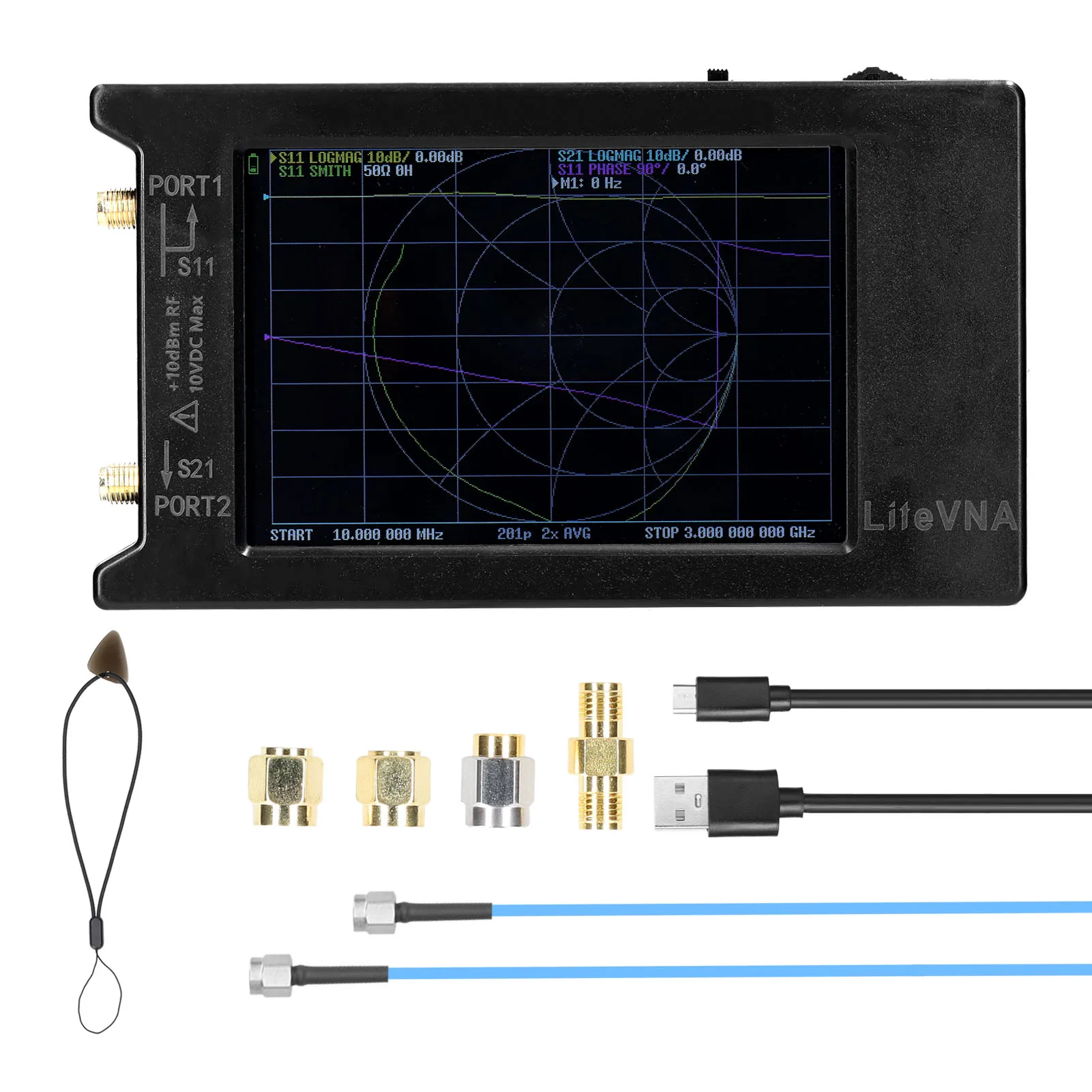 

LiteVNA64 50kHz-6.3GHz Vector Network Analyzer HF VHF UHF Antenna with 3.95 Inch Display Screen