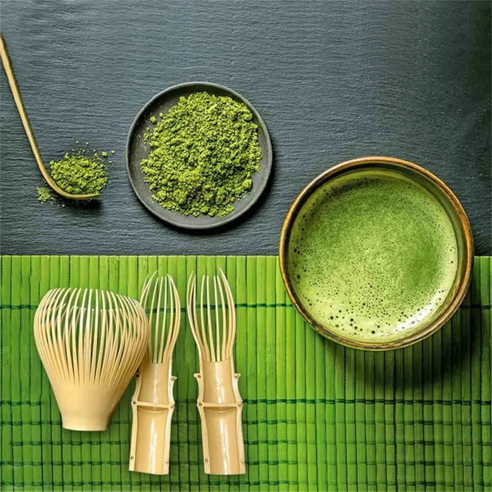 New ABS Matcha Whisk Food Grade Reusable Green Tea Powder Whisk With Whisk Holder Tea Brush