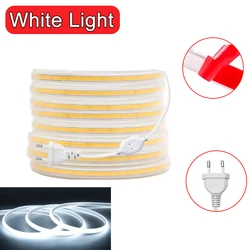 Super Bright Flexible LED COB Strip Lights - 4m (No switch - white)