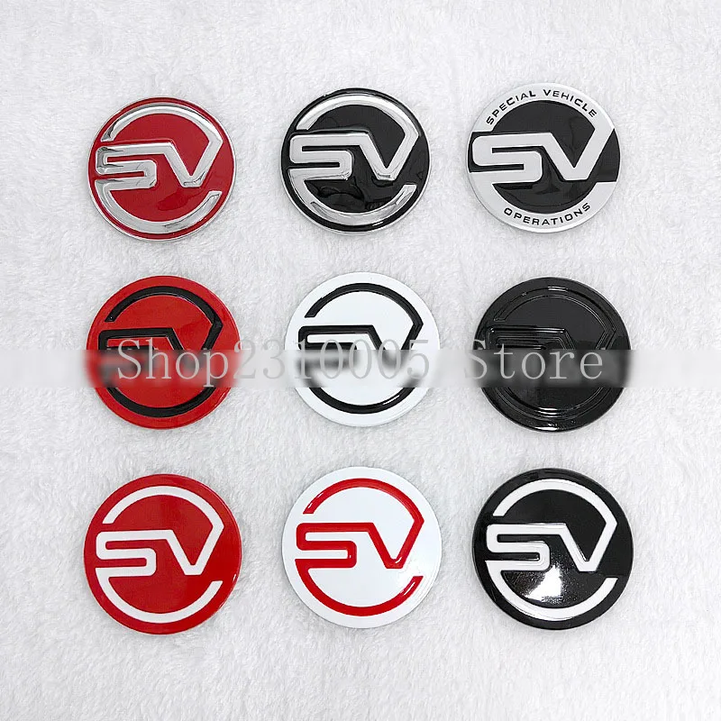 

55mm Round SV Special Vehicle Operation Metal Car Emblem Trunk Side Doors Badge Logo Sticker for Range Rover Silver Black Red