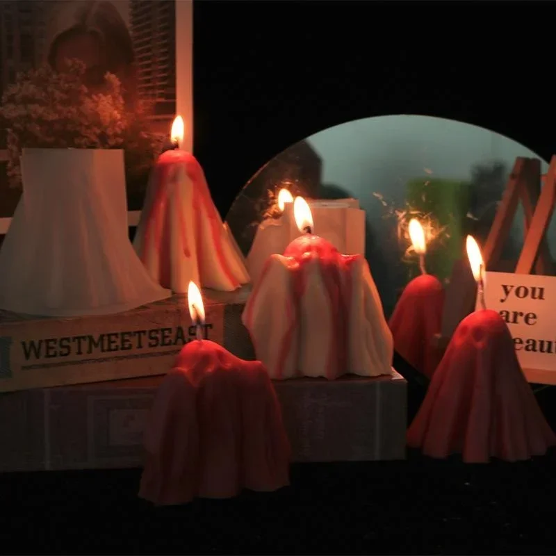 Halloween Style Creative Handmade Cloak Ghost Candle Mold DIY Aromatherapy Candle Molds VGhost Cloak Mould Home Decor