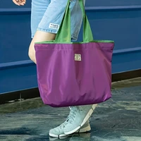 Large Reusable Shopping Bag Portable Oxford Fabric Waterproof Drawstring Foldable Simple Organizer Storage Shopper Handbag 1
