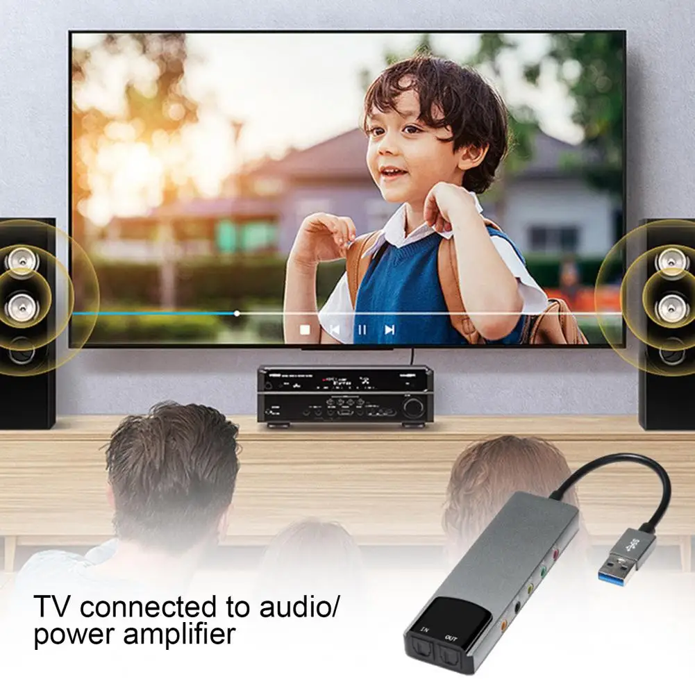컴퓨터용 외부 다기능 지지대 Ac-3, 고품질 USB 광섬유, Spdif 사운드 카드