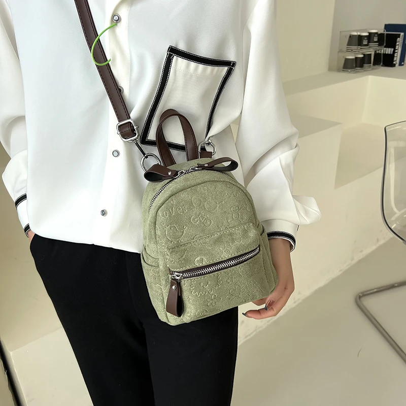 2022 Fashion Backpacks New Designer Small High Quality Female Shoulder Bags Suede Cute School Bag Backpack for Teenage Girls
