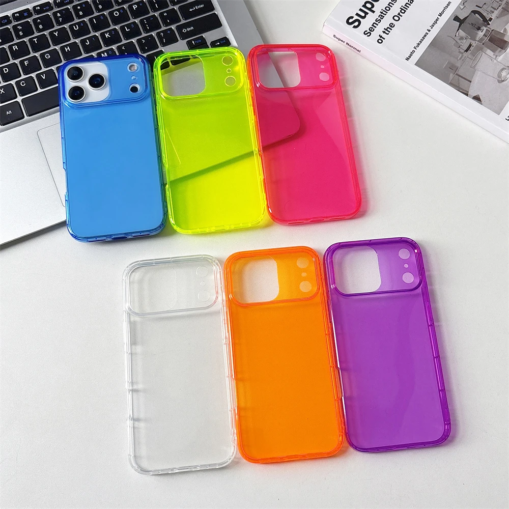 Fluorescent Candy Color Translucent Shockproof Phone Case - Ultra Thin and Slim Design