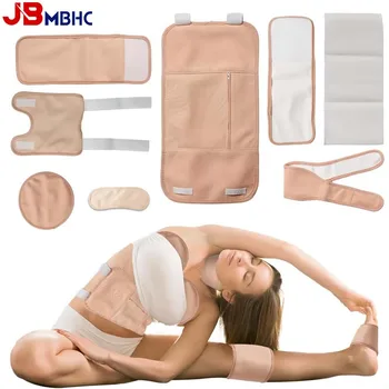 Castor Oil Pack Wrap Reusable Organic Cotton Castor Oil Packs with Adjustable Elastic Strap Castor Oil Compress Packs for Body 1