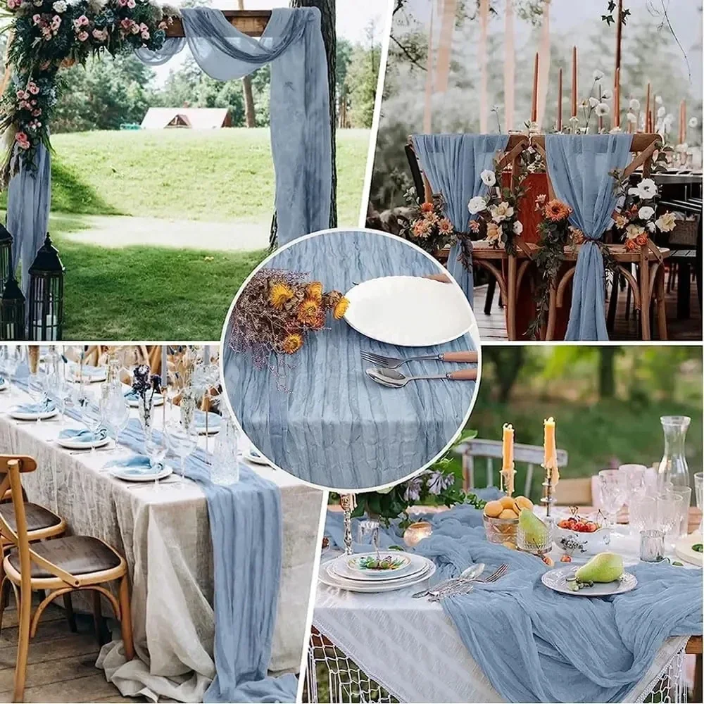 Lavender Cheesecloth Table Runner for Boho and Rustic Events