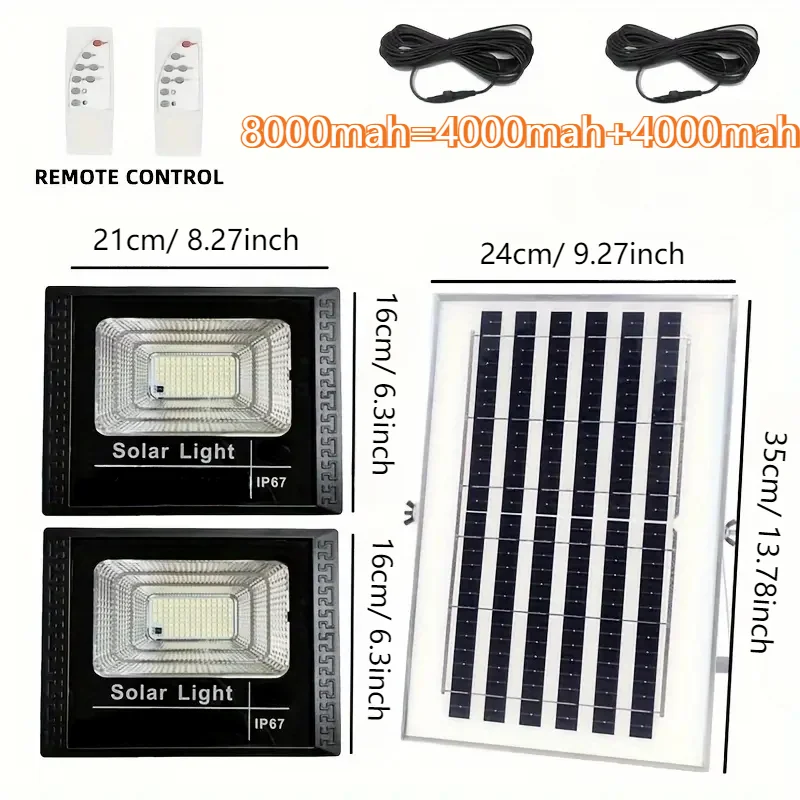 2 kopf Led Solar Licht Hohe helle Flutlicht Wasserdichte Outdoor Garten wand lampe mit Aluminium solar panel Für garten wand lampe – Detail 5