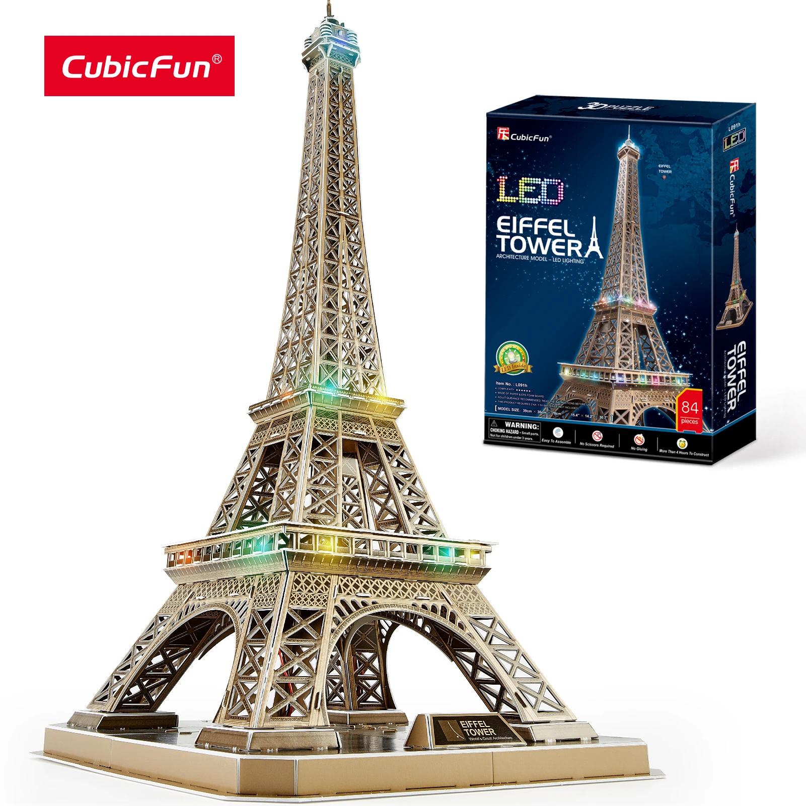 Cubicfun Eiffel Tower 3d Puzzle With 