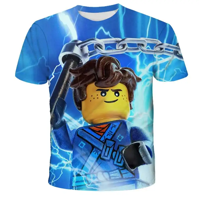 ganni t shirt 2022 Summer Boys Kawaii Robloxing Game 3D Printing T-shirt Cartoon Short Sleeve Boys And Girls T-shirt Summer Casual Wild 3-14 t shirt design