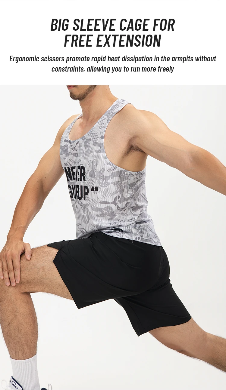 Herren Marathon Tank Ultraleicht Laufweste Shirt Lose Dry Fit Workout Ärmelloses T-Shirt Outdoor Jogging Trainingskleidung – Detail 5