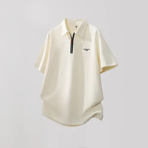 Men's Half Placket Short Sleeve Polo Shirt 2026 Summer Loose Luxury Lapel Business Casual Knit T-Shirt - Image 8
