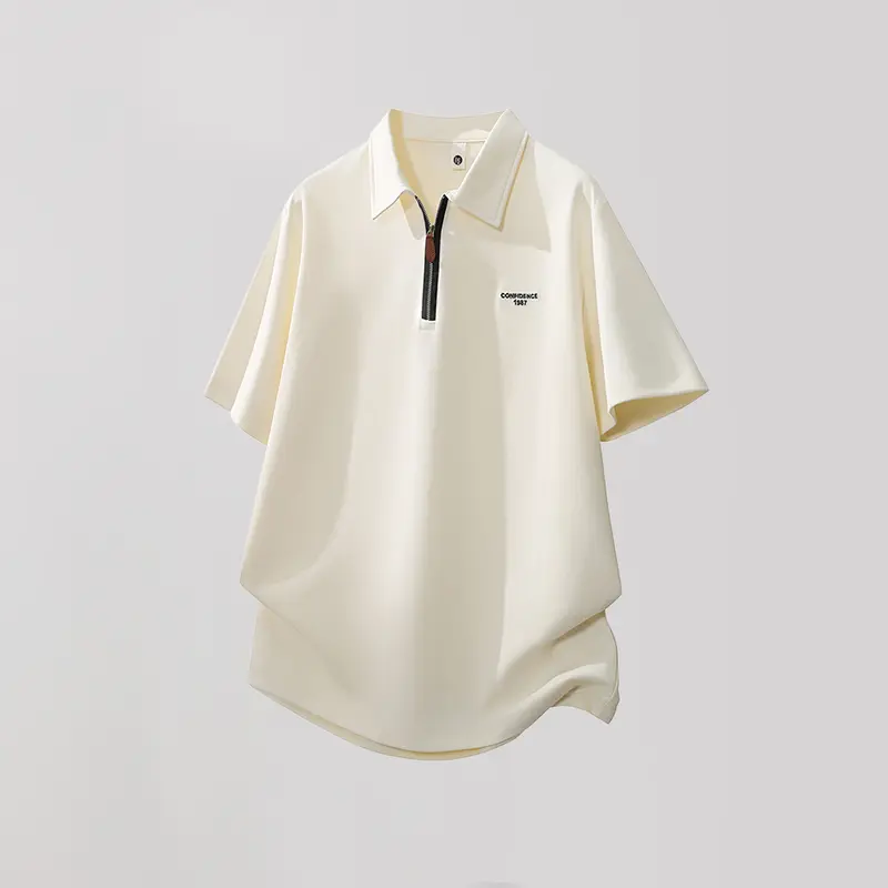 Men's Half Placket Short Sleeve Polo Shirt 2026 Summer Loose Luxury Lapel Business Casual Knit T-Shirt - Image 8