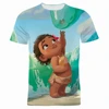 Disney Girls Summer Movie Print T-shirt Princess Moana Kids Boys Clothes Cartoon T Shirt Short Sleeve Adults Women Men Tee Tops 4