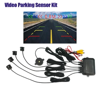 Kit sensore di parcheggio Video a 4 sensori assistenza Radar di retromarcia per Auto Monitor automatico Display digitale allarme cicalino Monitor per Auto