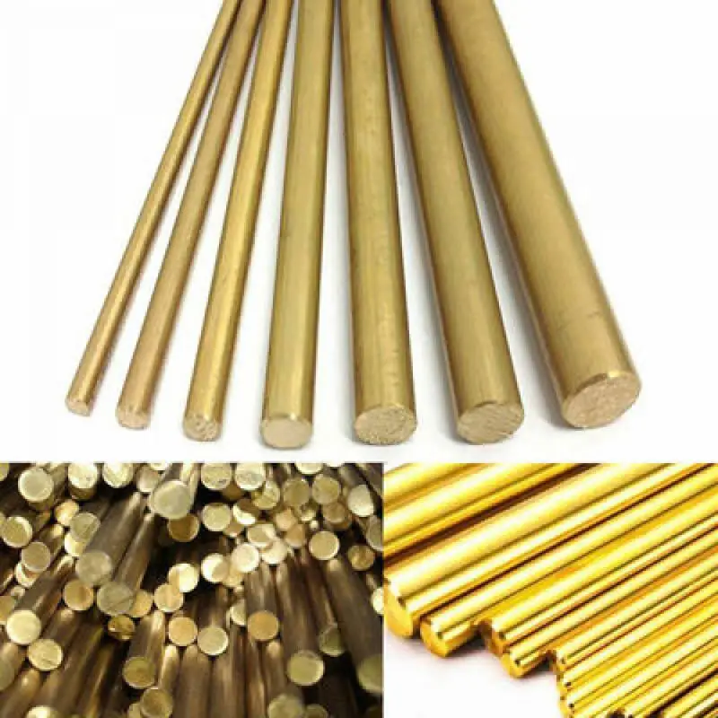 1~10pcs length 100~500mm 1.6/3/4/5/6/8/9/10/12/16/20mm DIY Hardware Brass Rod Round Bar Rod Circular Wire Tube Modelmaking Brass Rod