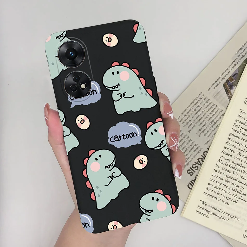 Fashionable Heart & Flower Cat Design Silicone Shockproof Phone Case - Frosted Back Cover