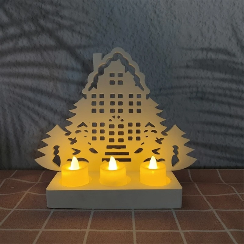 Tree House Holder Mold Candlestick Silicone Tealight Holder Resin Epoxy Molds DIYs Handicrafts Moulds