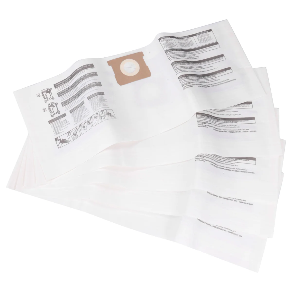 5 Pack Replacement Wet/Dry Vacuum Bags Dust Bags for Shop-Vac Ridgid 5-8 Gallon Vacuum 9066100 90661 906-61 2