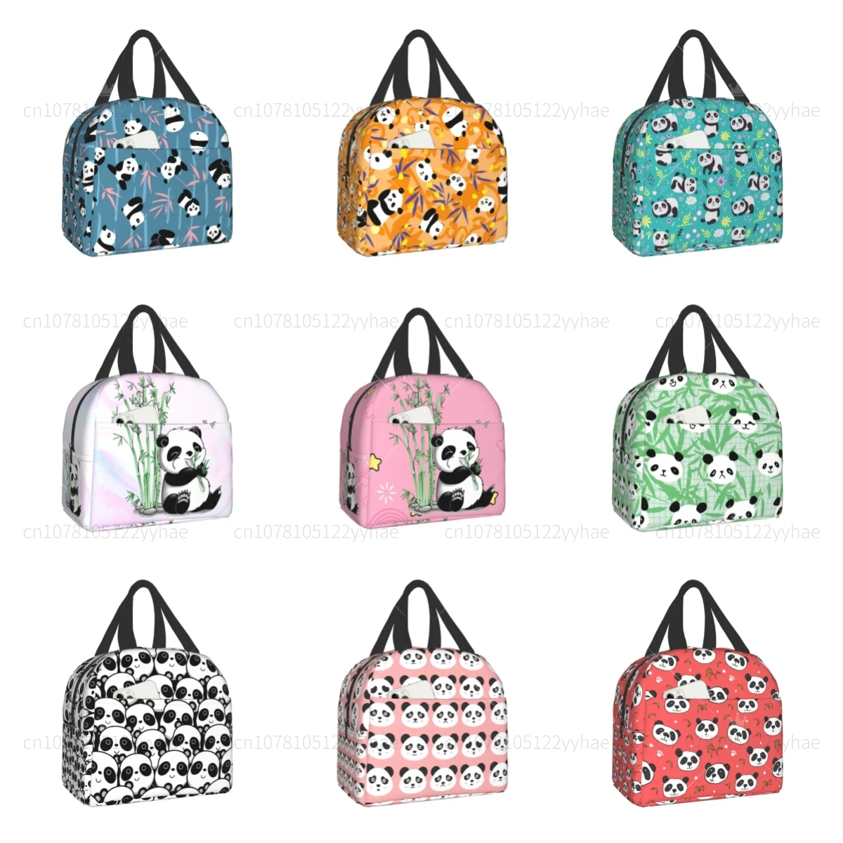 

Panda Bear Insulated Lunch Bag for Outdoor Picnic Portable Cooler Thermal Lunch Box Women Kids School Work Food Storage Bags