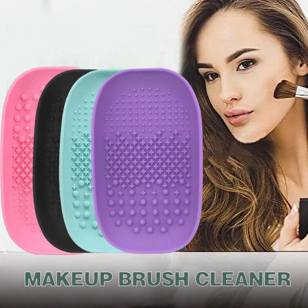 

Colorful Brush Cleaner Scrubbe Board Cosmetic Makeup Brush Washing Silicone Gel Cleaning Mat Foundation Makeup Brush Cleaner Pad