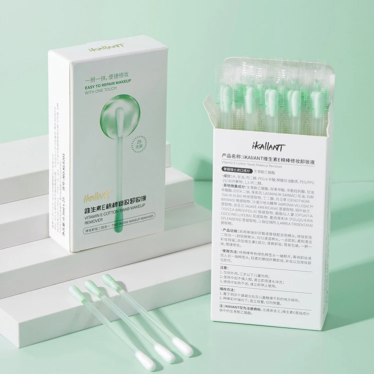 25pcs/Box Cotton Swabs Makeup Remover Stick Face Eye Lip Make Up Details Cleansing Liquid Water Portable Travel Skin Care 3