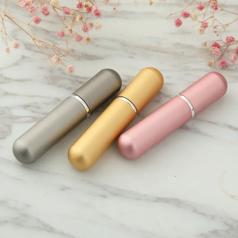 5PCS 5ml Mini Refillable Perfume Bottle Aluminum Perfume Spray Bottle Container with Empty Atomizer Bottles For Travel