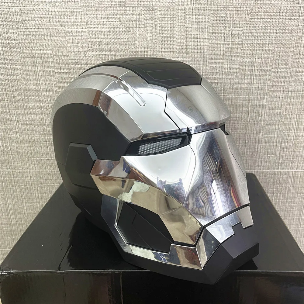 cattoys iron man helmet metal Iron Man Helmet Mk5 Electric Voice Control Helmet 1/1 Cosplay Led Eyes Metal  Mas