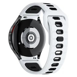 Premium Silicone Smartwatch Band - No-Gap Design, Versatile Fit for Watch 6 classic 47mm (White Black)
