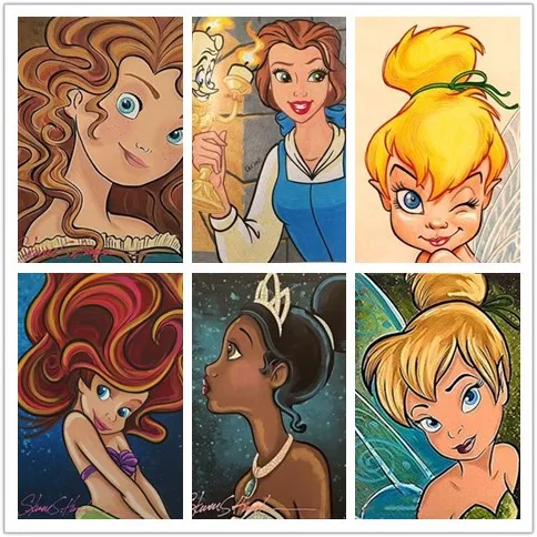 Adulti Artigianato Pittura Diamante Disney Principessa Mosaico Punto Croce Fatti A Mano 5D Pittura Fai Da Te Trapani Pieni