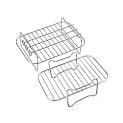 Enhanced Air Fryer Double Layer Stand with Skewer and Baking Accessories (Racks)