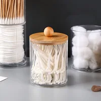 Acrylic Cotton Swab Makeup Organizer Cosmetics Storage Box Portable Make Up Cotton Pad Holder Container Storage Case 2